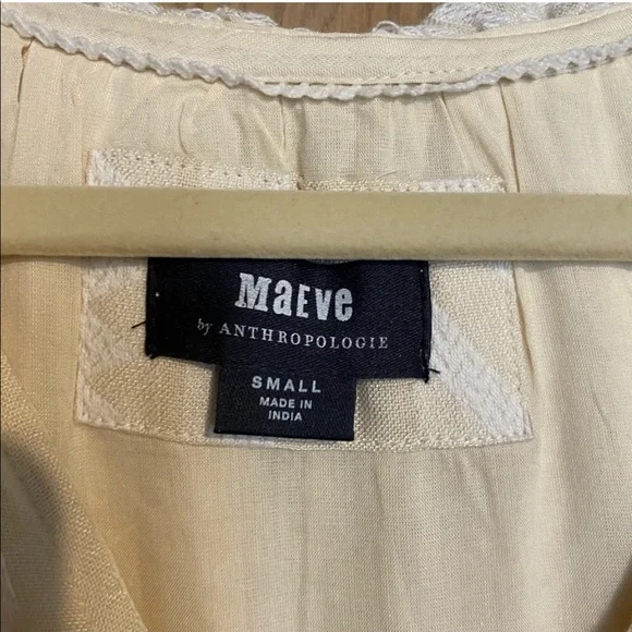 Anthropologie Maeve Dominique Boho Tunic Dress in Beige- Size Small - Picture 8 of 14